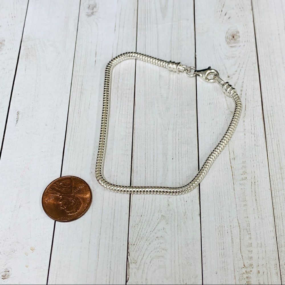 Sterling Silver Twist On Charm Bracelet‎